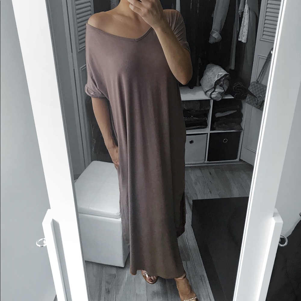 LAST 1✨Cappuccino Oversized Maxi T- Shirt Dress - Picture 4 of 7